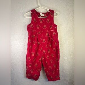 Vintage OshKosh B'gosh Pink Overalls with Floral Pattern